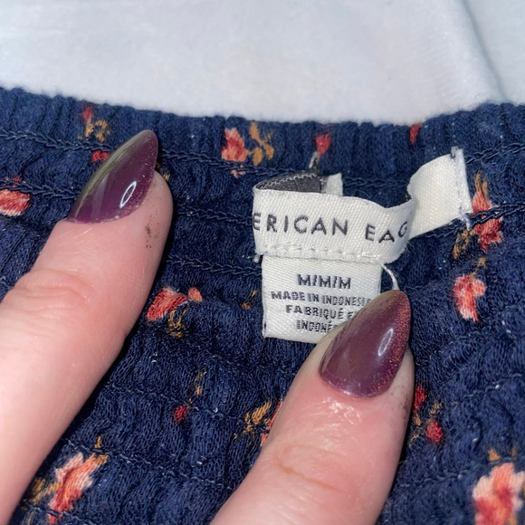 NWT Women's American Eagle Size Medium Blue Floral Tiered Mini Skirt - Picture 5 of 9